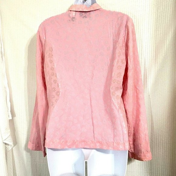 J.H. Collectible Petite Pink Sheer Floral Top - Picture 4 of 6